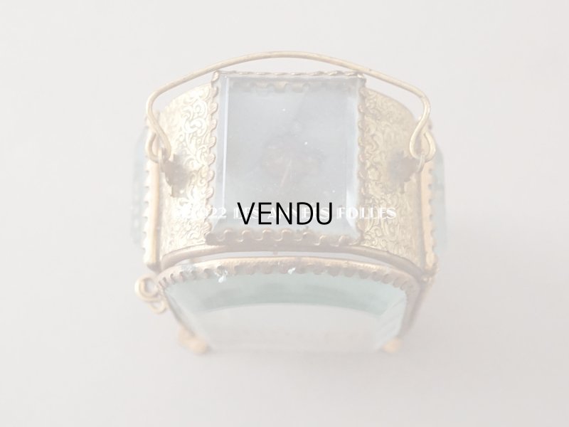 画像5: アンティーク 懐中時計 & ジュエリーボックス パウダーブルーのシルク製クッション