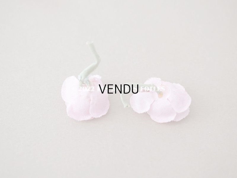 画像3: アンティーク  小さな薔薇の布花 2ピースのセット　ピンク