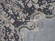 画像17: 19世紀 アンティーク ポワンドガーズ 結婚式のハンカチ モノグラムの刺繍入り 【 ポワン・ド・ガーズ 】