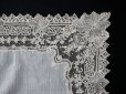 画像4: 19世紀 アンティーク ポワンドガーズ 結婚式のハンカチ モノグラムの刺繍入り 【 ポワン・ド・ガーズ 】