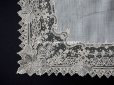 画像7: 19世紀 アンティーク ポワンドガーズ 結婚式のハンカチ モノグラムの刺繍入り 【 ポワン・ド・ガーズ 】