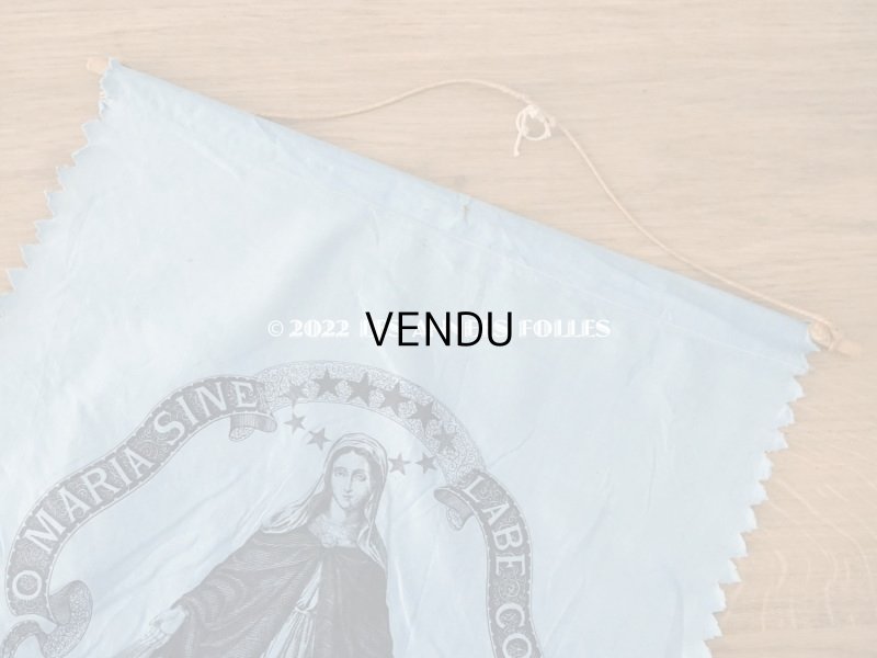 画像3:  アンティーク 教会の旗 聖母マリア