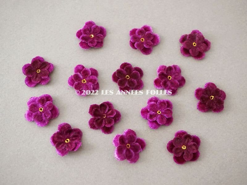 画像2: アンティーク 布花材料  ベルベットの花びらのセット 14~15ピースのセット ボルドー　20mm