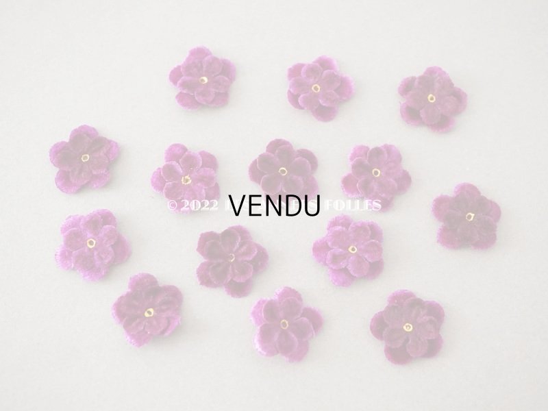 画像2: アンティーク 布花材料  ベルベットの花びらのセット 14~15ピースのセット ボルドー　20mm
