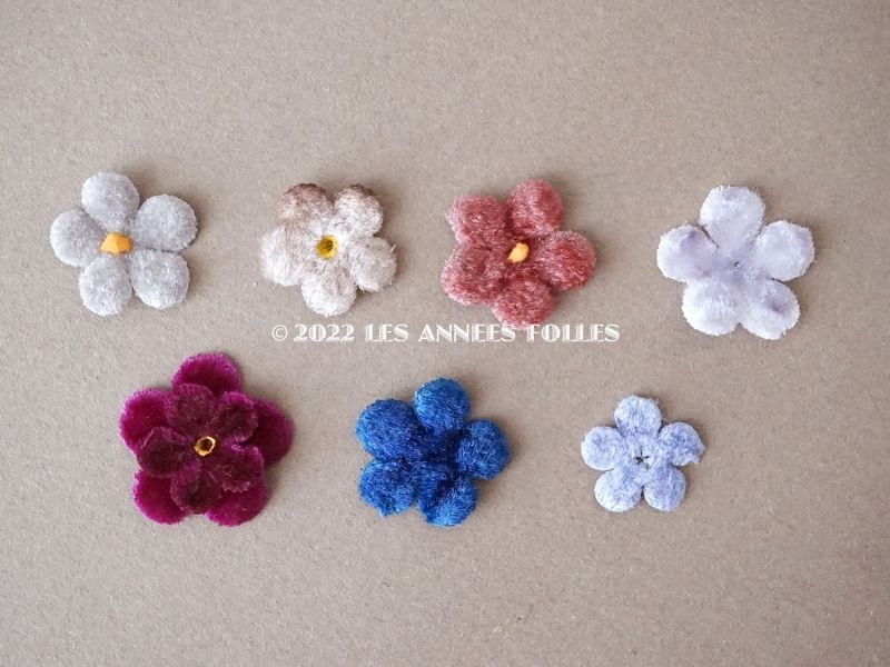 画像4: アンティーク 布花材料  ベルベットの花びらのセット 11ピースのセット 青　17mm