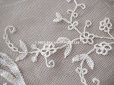 画像17: アンティーク  ウェディングヴェール  花のブーケのモチーフ 約276×174cm アプリカシオン・アングルテール (ボビンレース)　