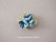 画像1: アンティーク ブルーの花のロココモチーフ  (1)