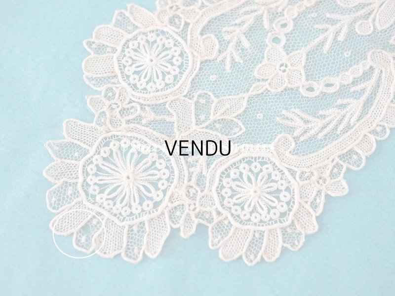 画像11: 19世紀末 アンティーク ポワンドローズの胸飾り ニードルレース  ポワンドガーズ   『ポワン・ド・ガーズ』 『ポワン・ド・ローズ』