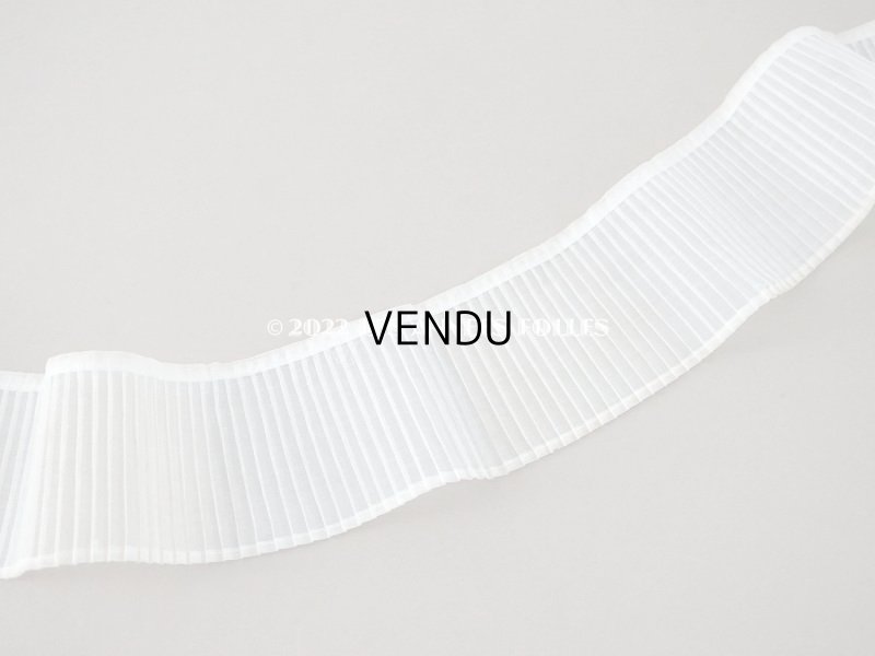 画像4: アンティーク 幅広 プリーツリボン コットンオーガンジー  155cm  幅8cm オフホワイト