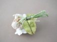 画像5: アンティーク 布花のブーケ　淡いピンクの白詰草 (5)