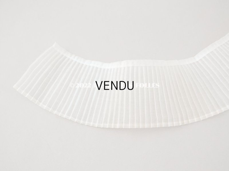 画像6: アンティーク 幅広 プリーツリボン コットンオーガンジー  155cm  幅8cm オフホワイト