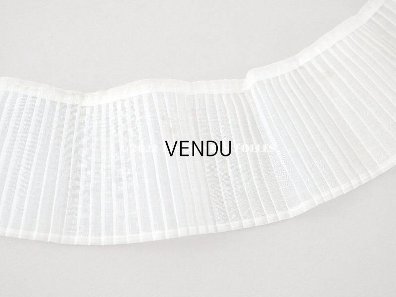 画像5: アンティーク 幅広 プリーツリボン コットンオーガンジー  155cm  幅8cm オフホワイト