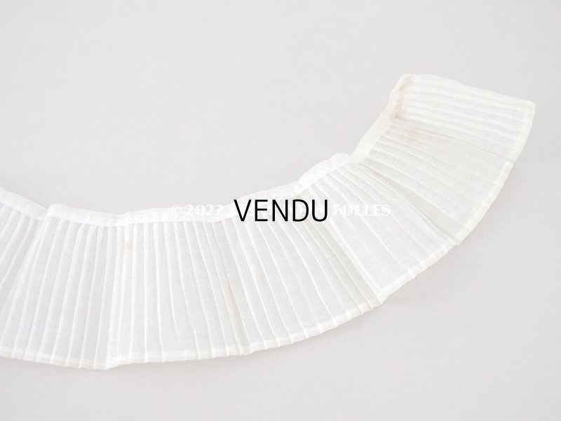 画像7: アンティーク 幅広 プリーツリボン コットンオーガンジー  155cm  幅8cm オフホワイト