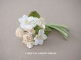 画像1: アンティーク 布花のブーケ　淡いピンクの白詰草 (1)