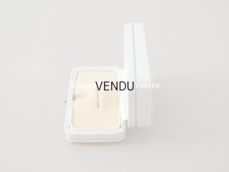 画像3: アンティーク ブローチ用 ジュエリーボックス　金彩入り オフホワイト