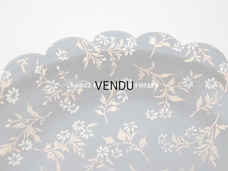 画像6: 19世紀 アンティーク ナポレオン3世 パピエマシェのトレイ　花模様　花リム