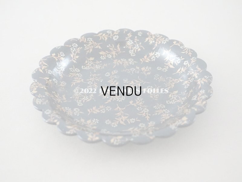 画像4: 19世紀 アンティーク ナポレオン3世 パピエマシェのトレイ　花模様　花リム