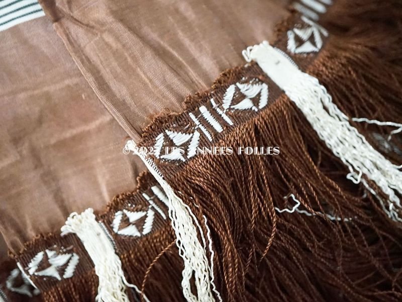 画像6: 19世紀末 アンティーク  シルク製　ピンク＆チョコレートブラウンの日傘 　