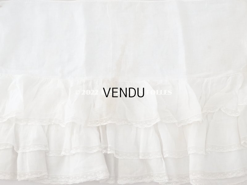 画像7: 1900年代 アンティーク  ドレスの裾  4段のフリル ギャザー入り＆ヴァランシエンヌレース 3.3m