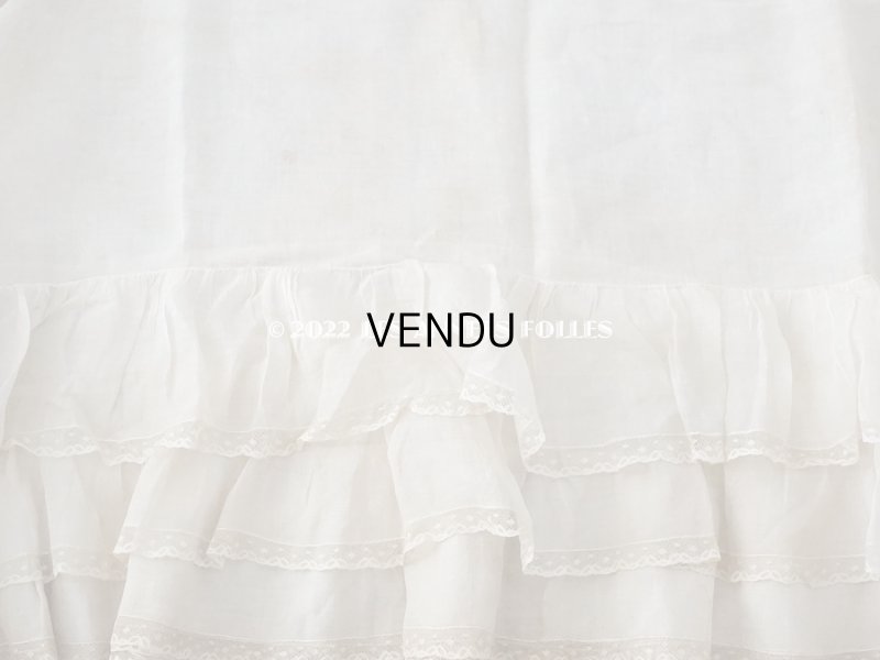 画像8: 1900年代 アンティーク  ドレスの裾  4段のフリル ギャザー入り＆ヴァランシエンヌレース 3.3m