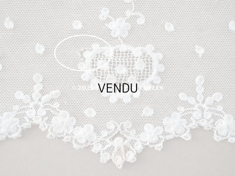 画像12: アンティーク  レース 花のメダイヨン　2.2m  幅12.6cm