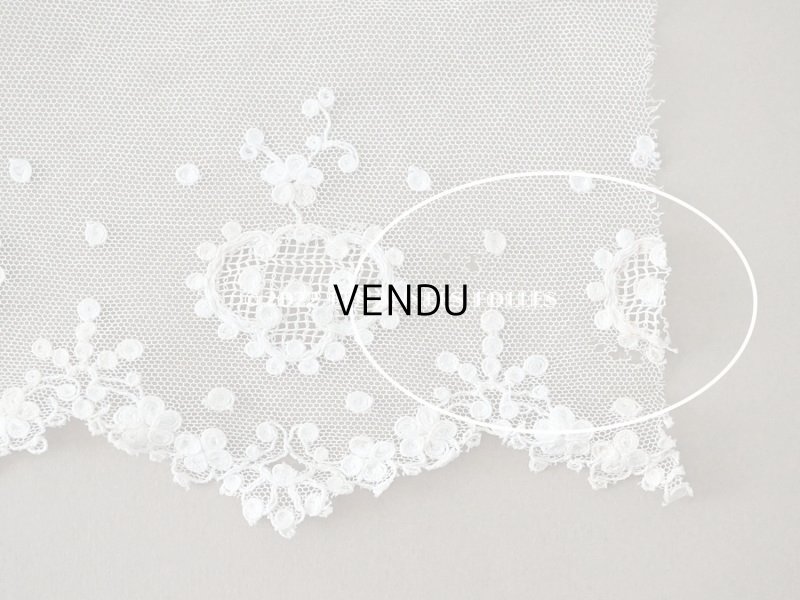 画像9: アンティーク  レース 花のメダイヨン　2.2m  幅12.6cm