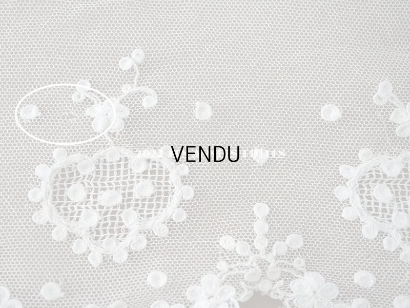 画像7: アンティーク  レース 花のメダイヨン　2.2m  幅12.6cm