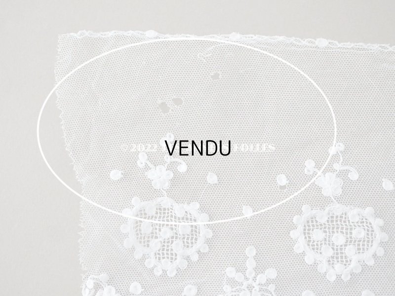 画像10: アンティーク  レース 花のメダイヨン　2.2m  幅12.6cm