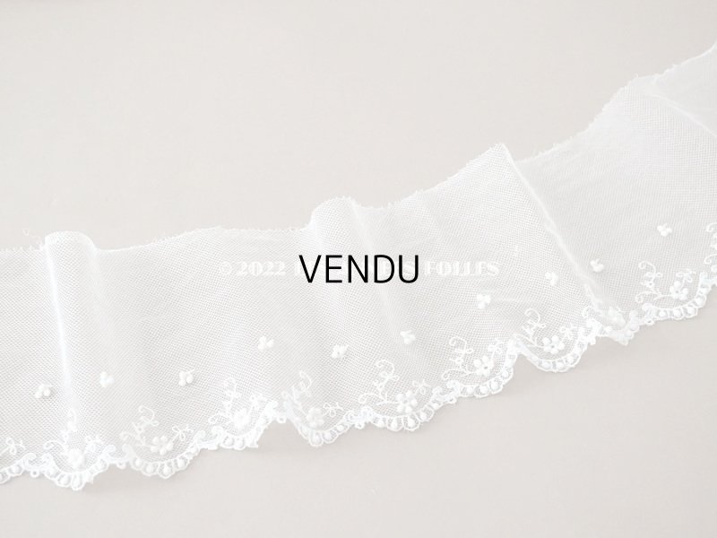 画像6: アンティーク 小さなポンポン付 レース 4.4m  幅7.7~11.5cm