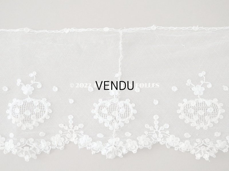 画像8: アンティーク  レース 花のメダイヨン　2.2m  幅12.6cm