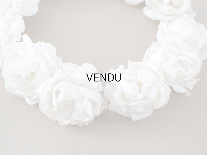 画像4: 未使用 アンティーク 薔薇の布花のティアラ　ラベル付き ヘッドリース オフホワイト - AU BON MARCHE -