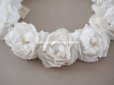 画像8: 未使用 アンティーク 薔薇の布花のティアラ　ラベル付き ヘッドリース オフホワイト - AU BON MARCHE -