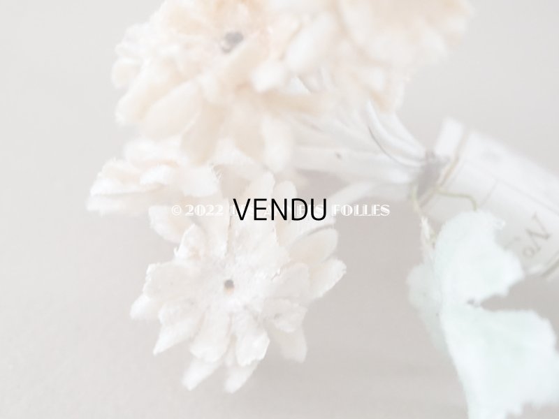 画像5: アンティーク ベルベットの布花　 淡いキャメル＆オフホワイト