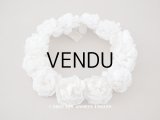 未使用 アンティーク 薔薇の布花のティアラ　ラベル付き ヘッドリース オフホワイト - AU BON MARCHE -