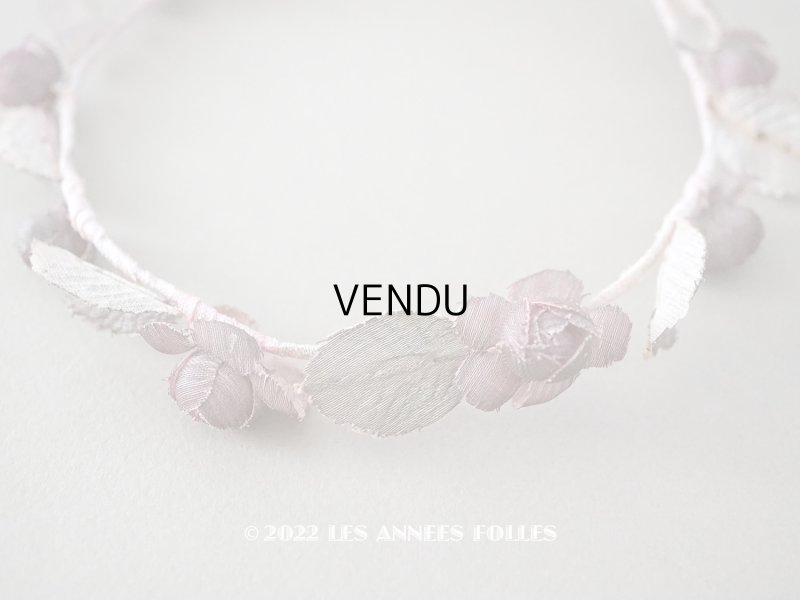 画像1: アンティーク ピンクの花冠 ティアラ　ヴェールガール