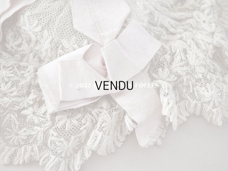 画像7: アンティーク ドールハット ピンクのシルクリボン　＆　レース