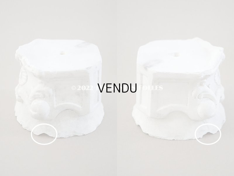 画像5: 1900年代 アンティーク マリア像の台座　石膏製 ハート＆ロカイユ装飾  