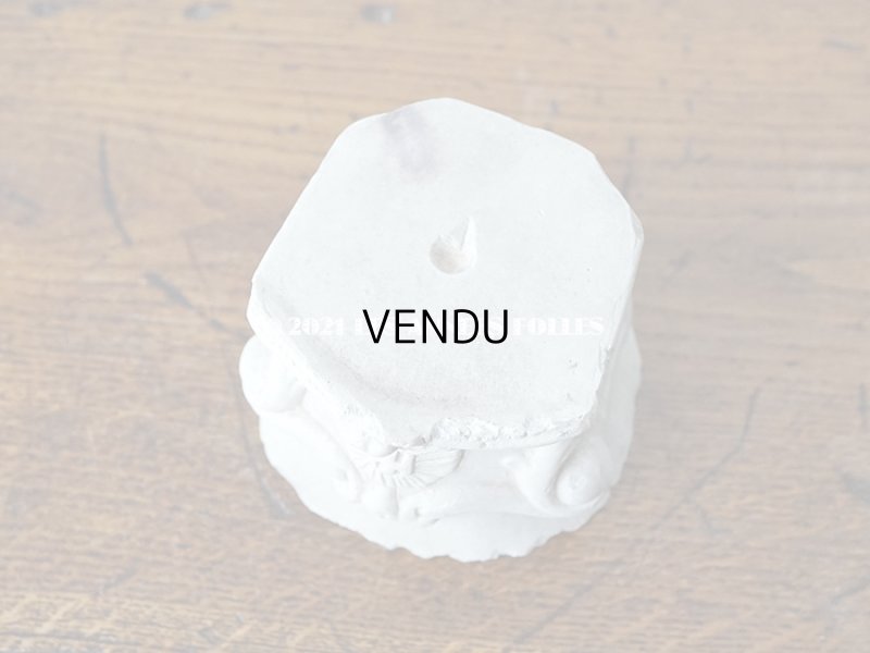 画像4: 1900年代 アンティーク マリア像の台座　石膏製 ハート＆ロカイユ装飾  