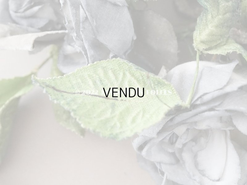 画像7: アンティーク 3輪の薔薇の大きな布花 グレー　