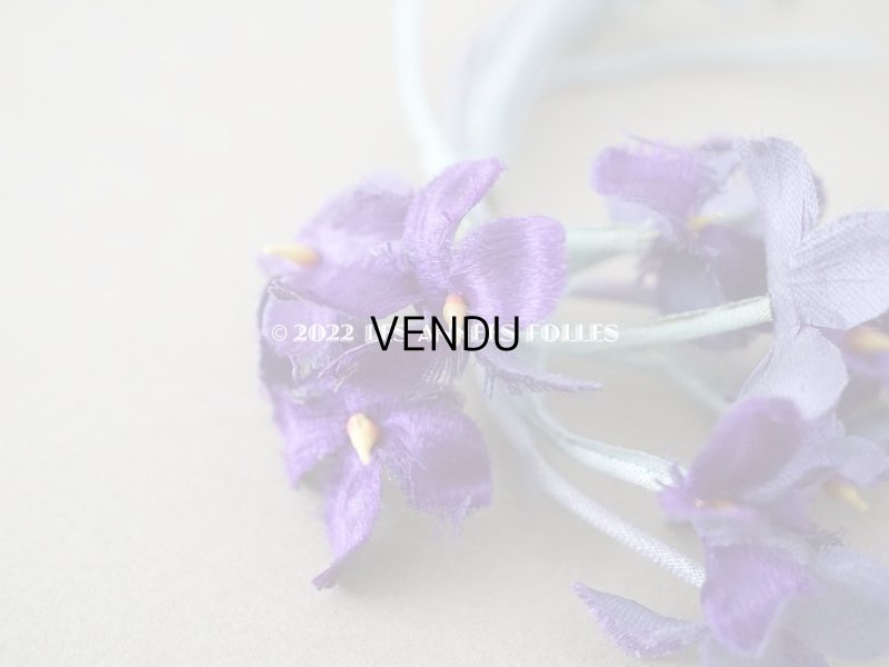 画像2: アンティーク 菫の布花 シルクサテン　深紫