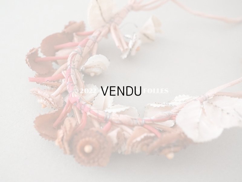 画像6: アンティーク ベルベットの布花の小さなティアラ