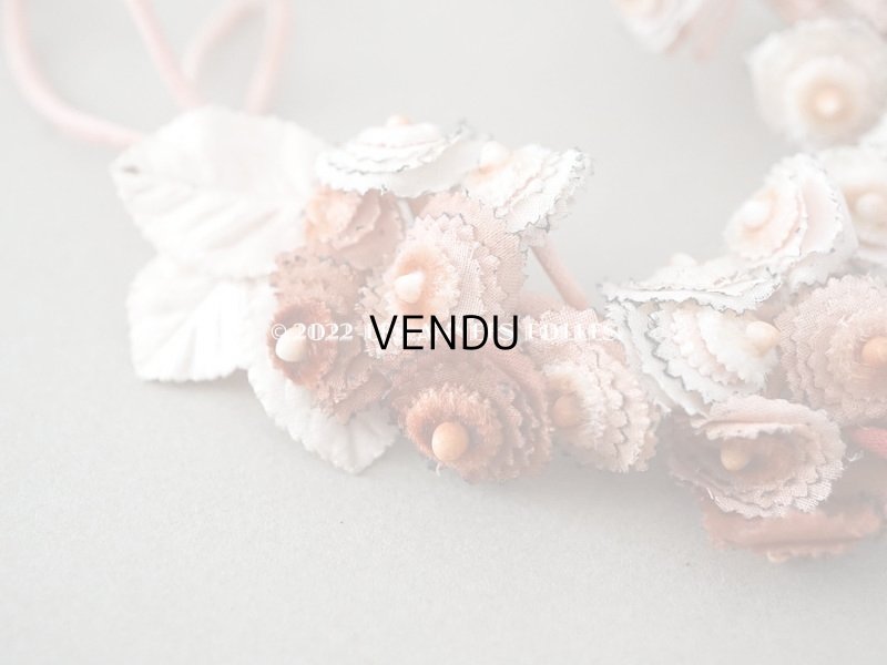 画像4: アンティーク ベルベットの布花の小さなティアラ