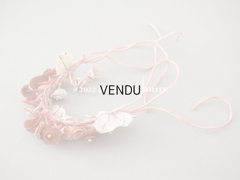 画像5: アンティーク ベルベットの布花の小さなティアラ