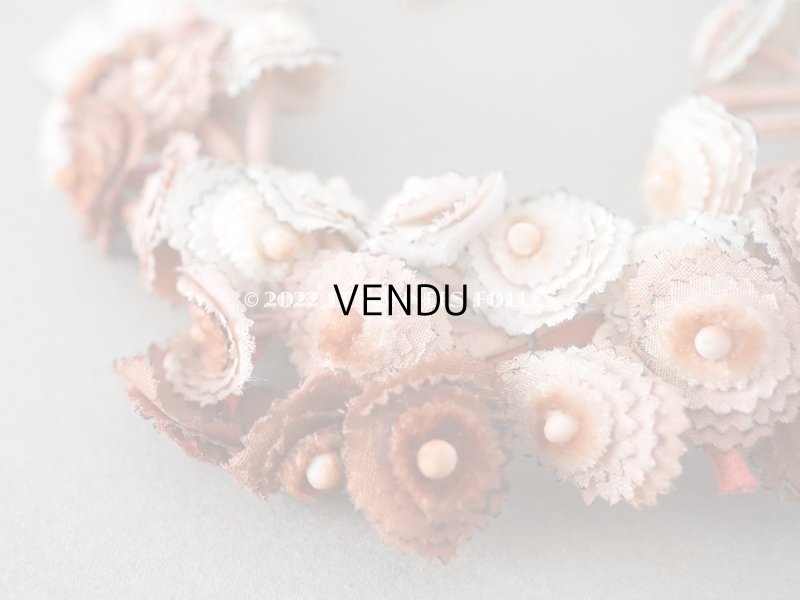 画像3: アンティーク ベルベットの布花の小さなティアラ