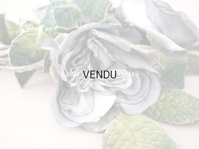 画像4: アンティーク 3輪の薔薇の大きな布花 グレー　