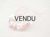 アンティーク ベルベットの布花の小さなティアラ