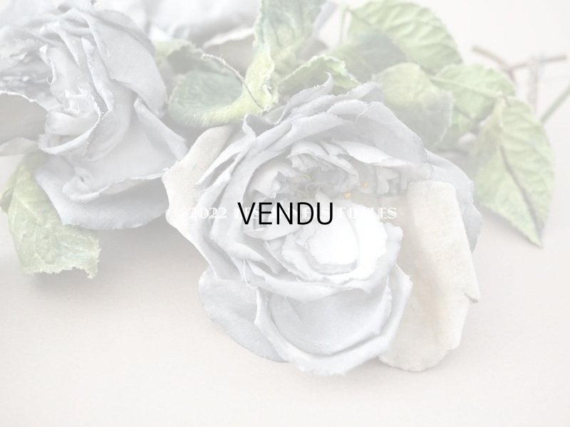 画像6: アンティーク 3輪の薔薇の大きな布花 グレー　