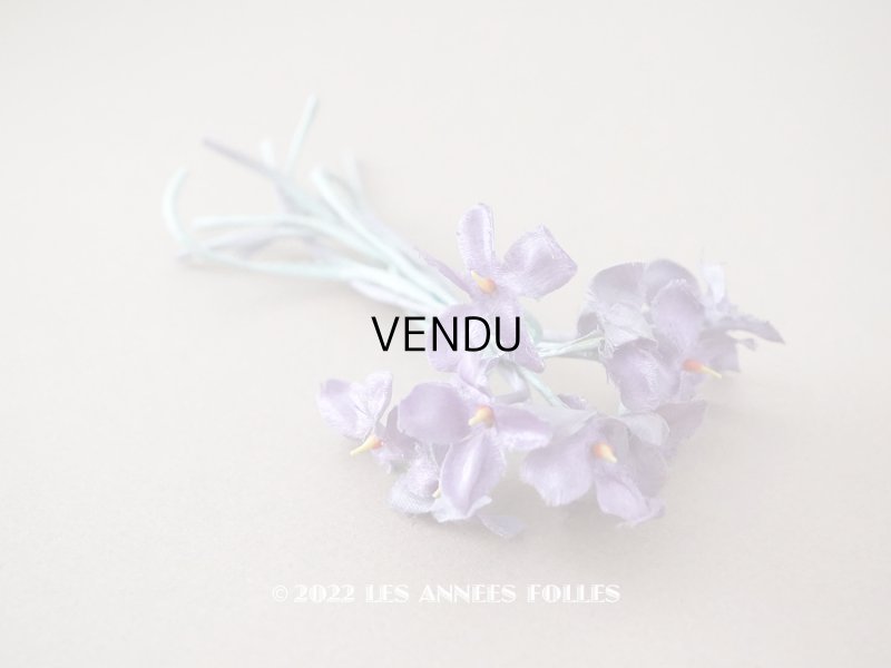 画像1: アンティーク 菫の布花 シルクサテン　薄紫色