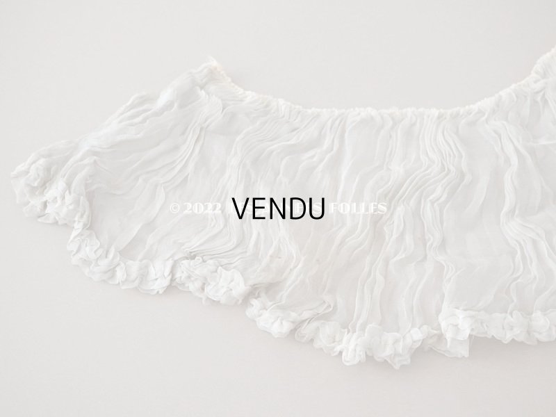 画像4: 1900年頃　アンティーク ウェディングドレスの装飾　シルクシフォンのプリーツ