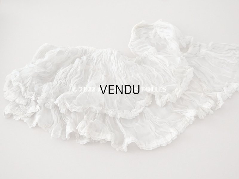 画像3: 1900年頃　アンティーク ウェディングドレスの装飾　シルクシフォンのプリーツ